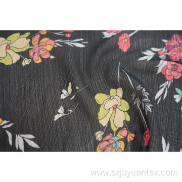 100% Polyester Chiffon Yoryu with Lurex Print Fabric